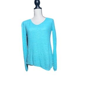 Eileen Fisher Long Sleeve Top Sz PP/PTP Assymetric Hem Tight Knit Pre-owned